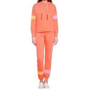 Sundry NWT Soft Orange Pink/Yellow Stripes Stripe Sweatpants Size 2/M MSRP $148‎